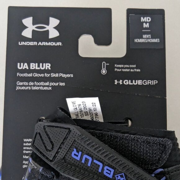 Under Armour Mens‎ UA BLUR Football Glove Skill Players Gluegrip Gloves sz L - Picture 6 of 12